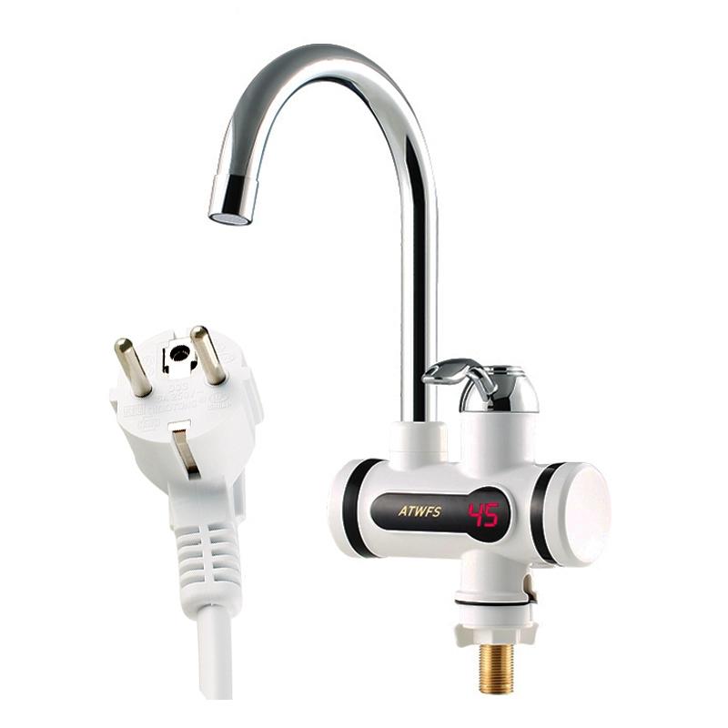 Electric Digital Display Instant Hot Water Tap With Hand Shower, Tankless Electric Faucet, Digital Bathroom Heater (Basin Mount)